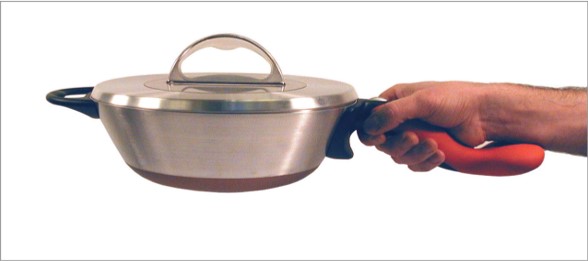 A stylish saucepan with two ergonomically designed handles